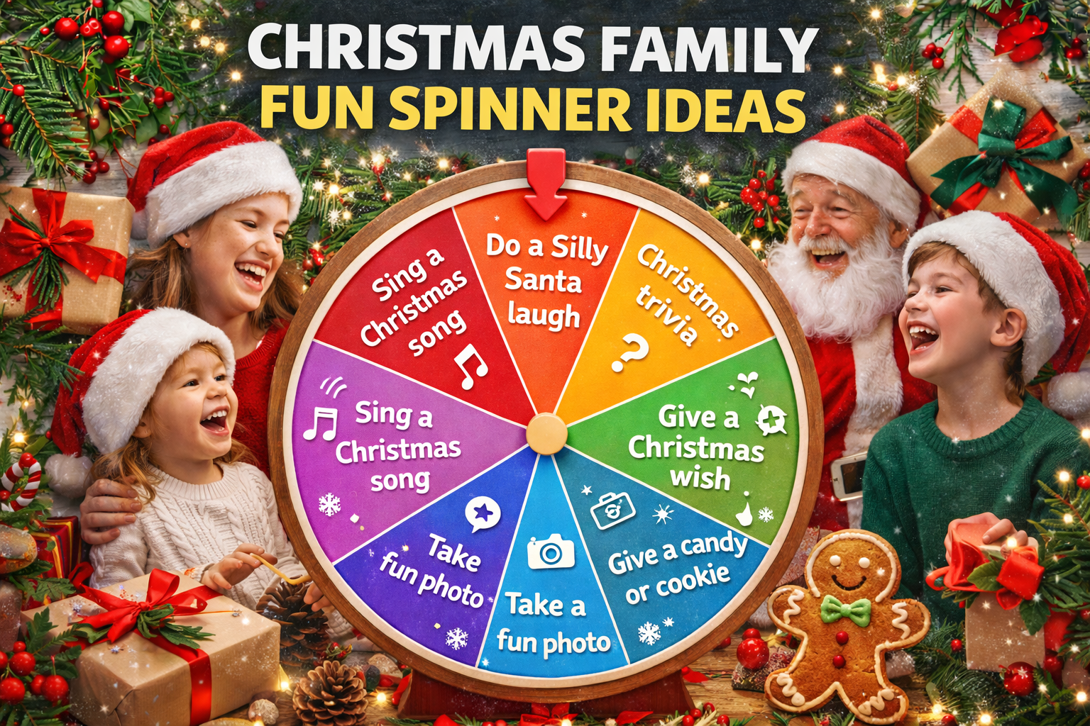 Christmas family fun spinner game ideas for kids and adults
