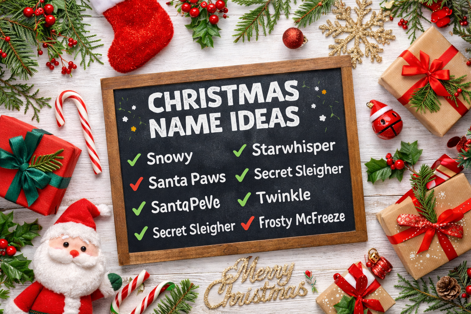 Cute funny and creative Christmas name ideas for secret santa and holiday fun
