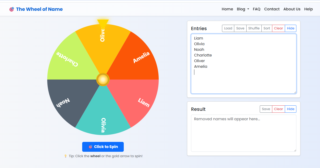 Add names or options