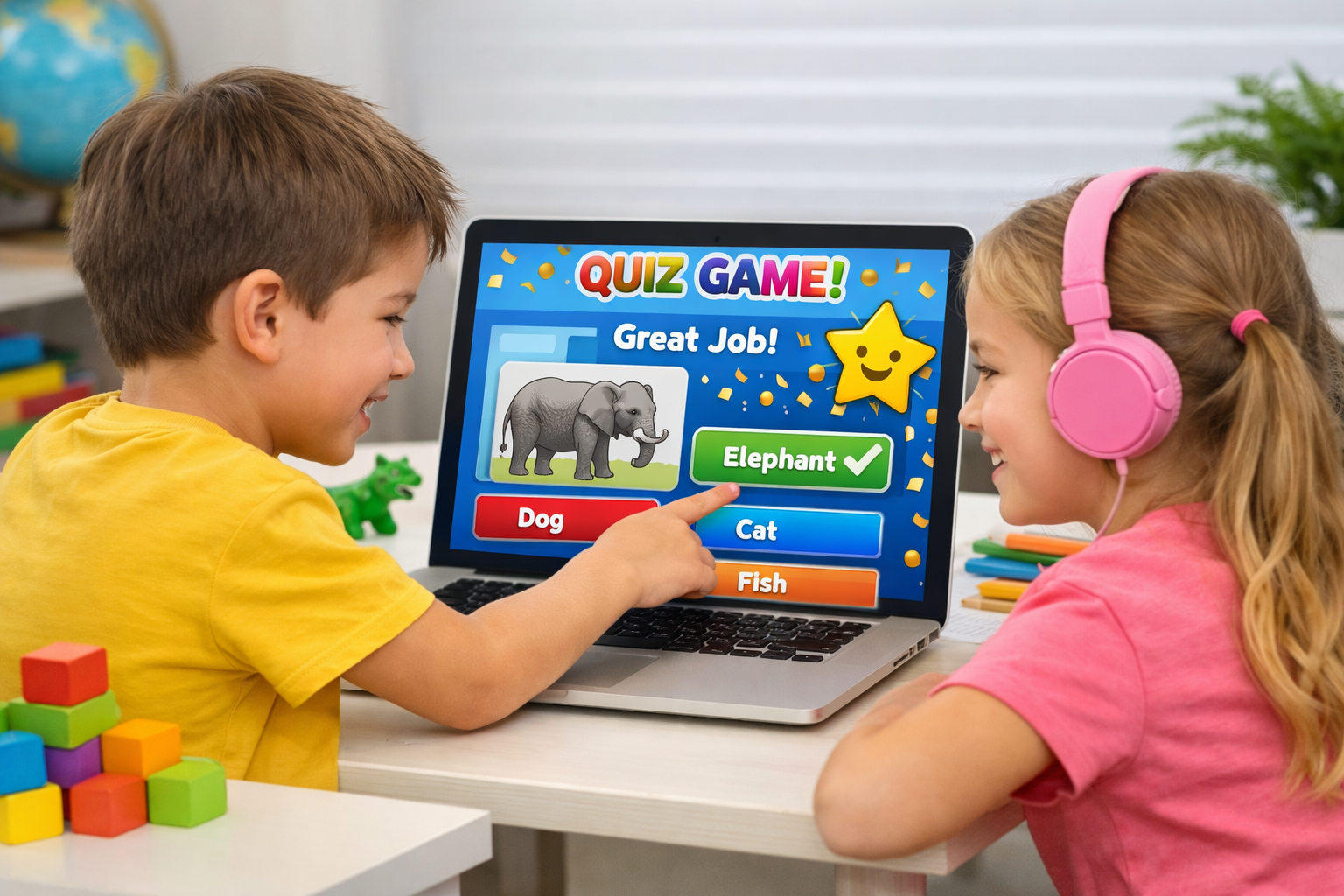 Kids image name learning games with pictures and quizzes