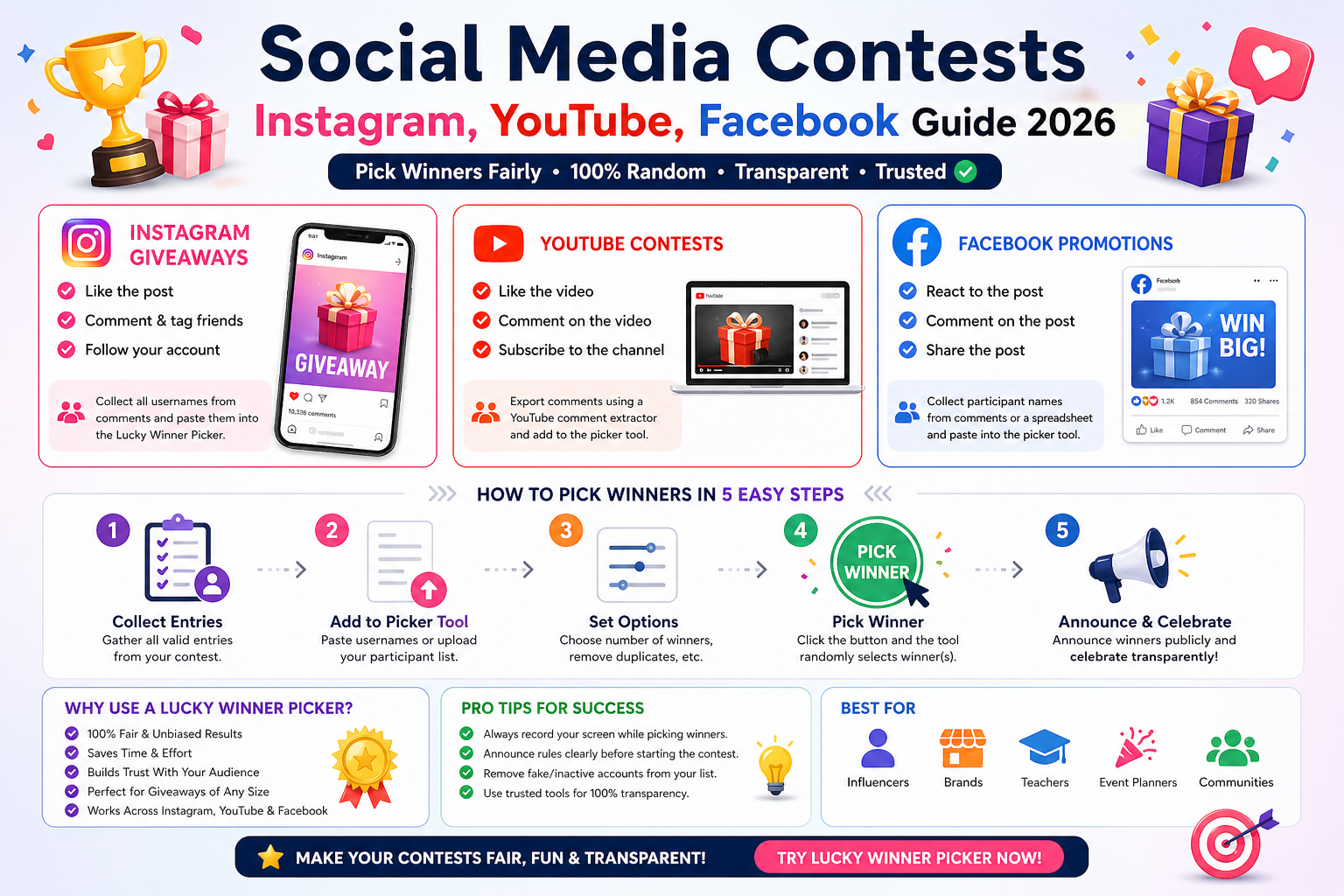 Lucky Winner Picker for Social Media Contests
