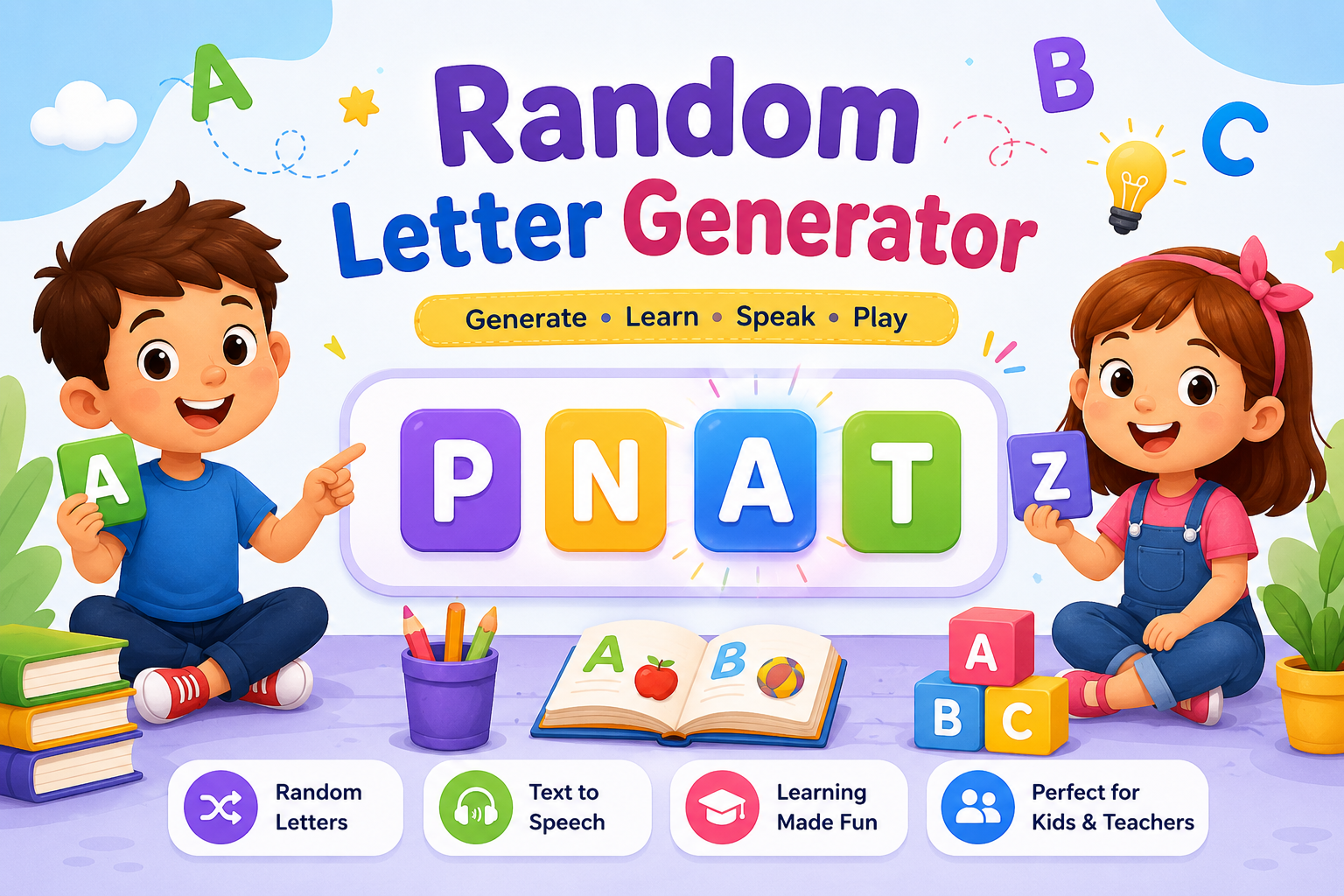 random letter generator for kids phonics alphabet learning