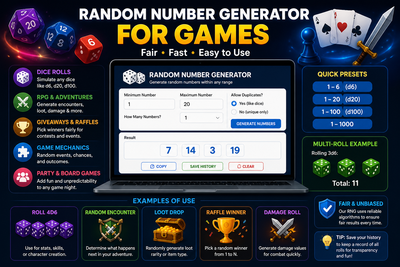 random number generator for games dice rpg examples